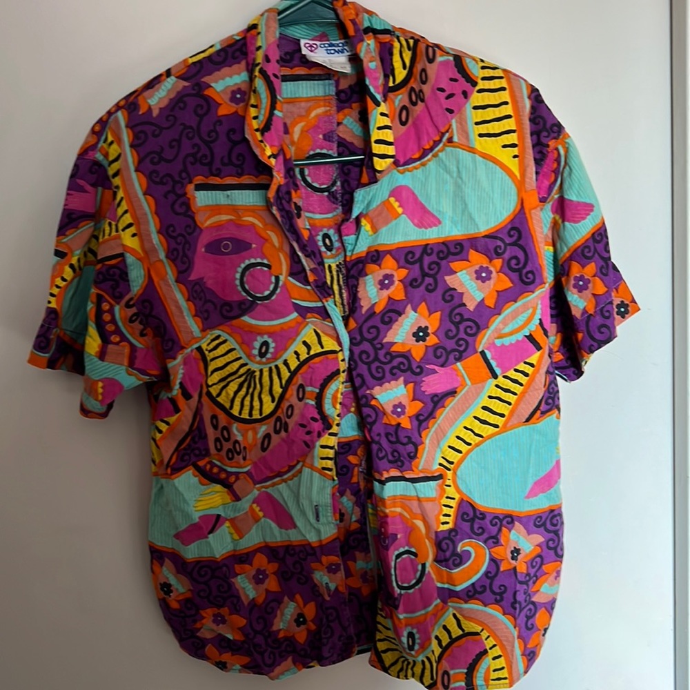 Button up Crop Top Esc Vintage Shirt